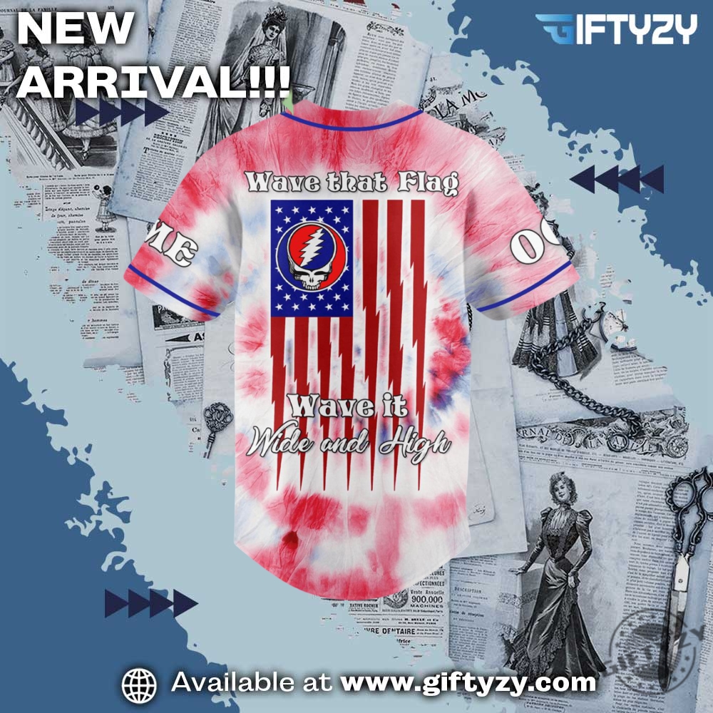 Grateful Dead Music Happy Independence Day 3D Personalized Baseball Jersey 5 Grateful Dead Music Happy Independence Day 3D Personalized Baseball Jersey