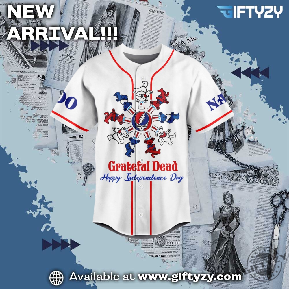 Grateful Dead Music Independence Day Wave That Flag Wave It Wide And High 3D Baseball Jersey 4 Grateful Dead Music Independence Day Wave That Flag Wave It Wide And High 3D Baseball Jersey
