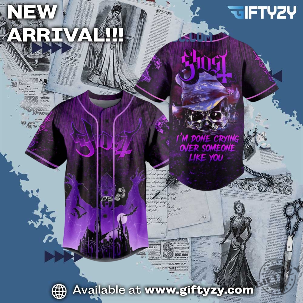 3D Baseball Jerseys Trending Now 16 Ghost Im Done Crying Over Someone Like You Music 3D Personalized Baseball Jersey