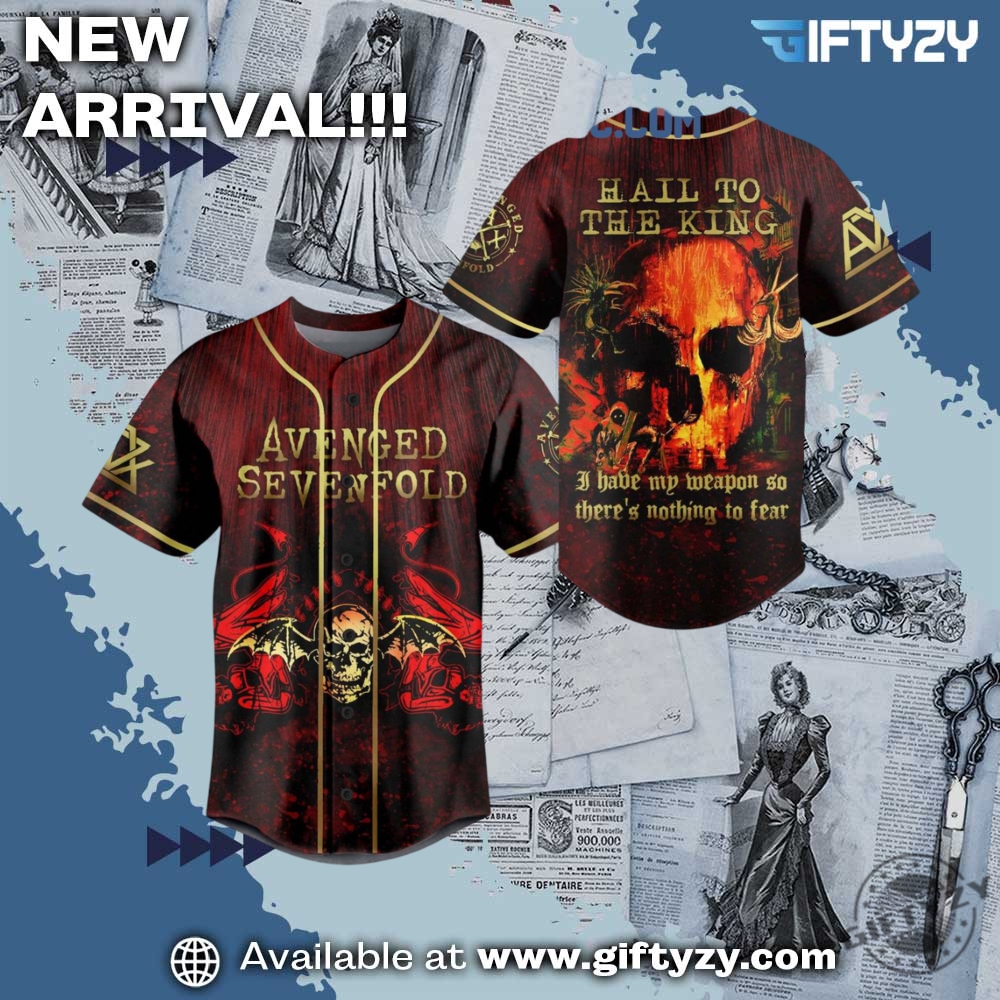 3D Baseball Jerseys Trending Now 17 Avenged Sevenfold Hail To The King Music 3D Baseball Jersey