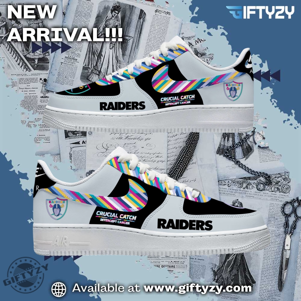 Trendy Nike AF1 Sneakers You Need Right Now 27 Nfl Football Las Vegas Raiders Crucial Catch Cancer Air Force 1 Shoes