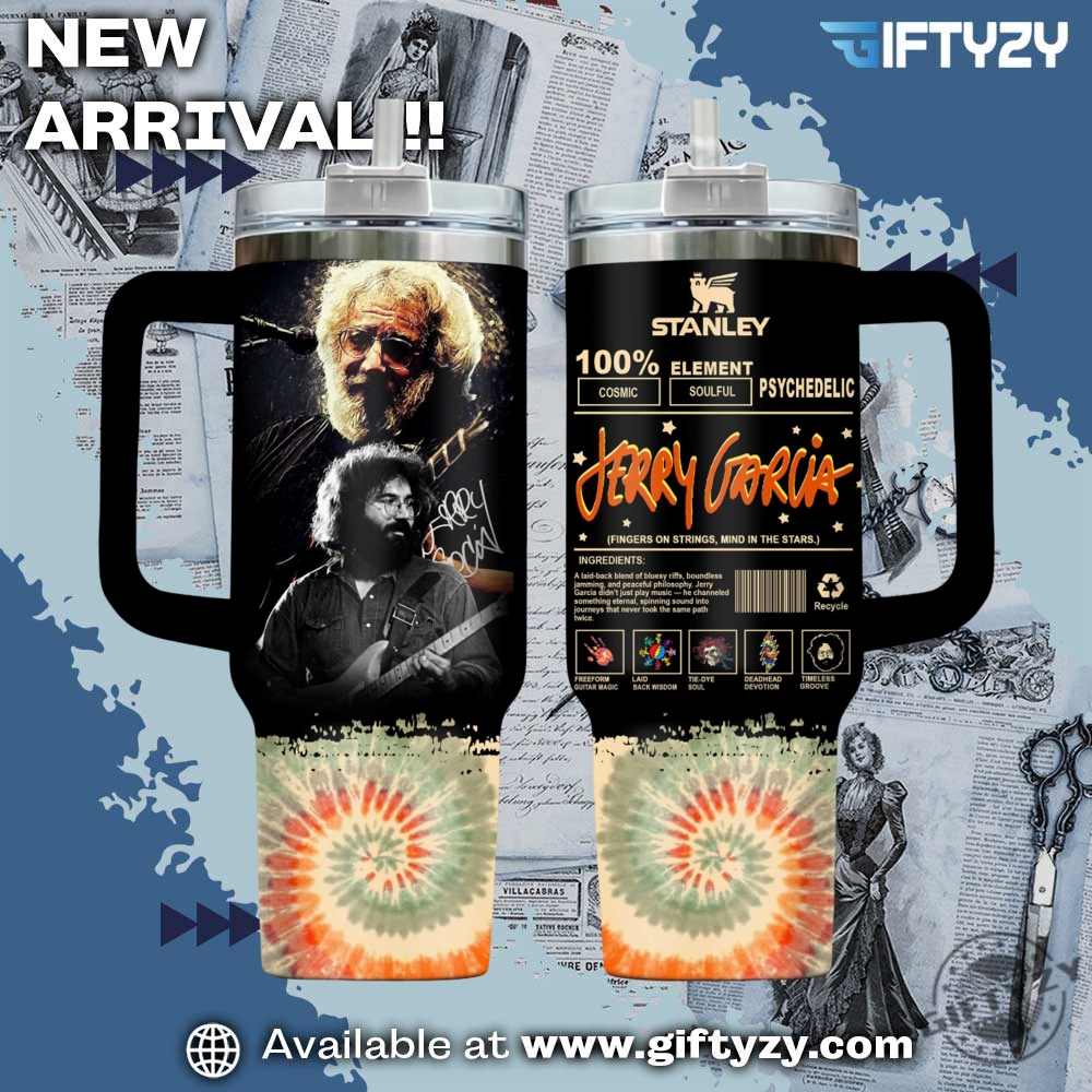 Music-Inspired Stanley Tumbler With Handle 4 Jerry Garcia Music Stanley Cup Tumbler With Handle