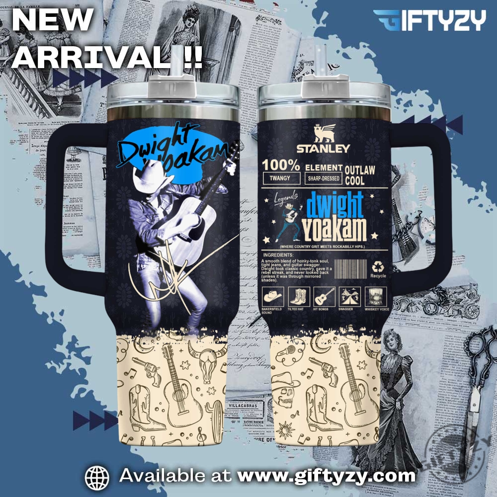 Music-Inspired Stanley Tumbler With Handle 10 Dwight Yoakam Music Stanley Cup Tumbler With Handle