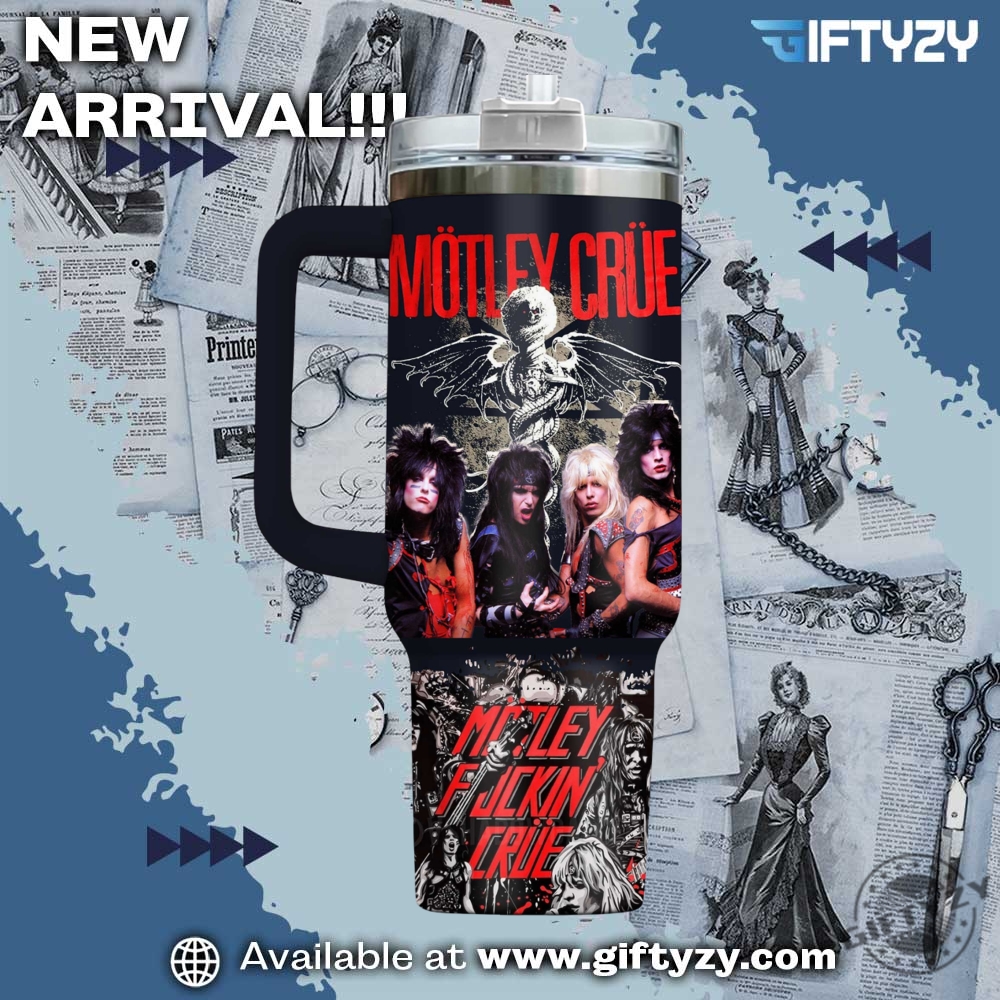 Mötley Crüe Music Stanley Cup Tumbler With Handle 3 Mötley Crüe Music Stanley Cup Tumbler With Handle