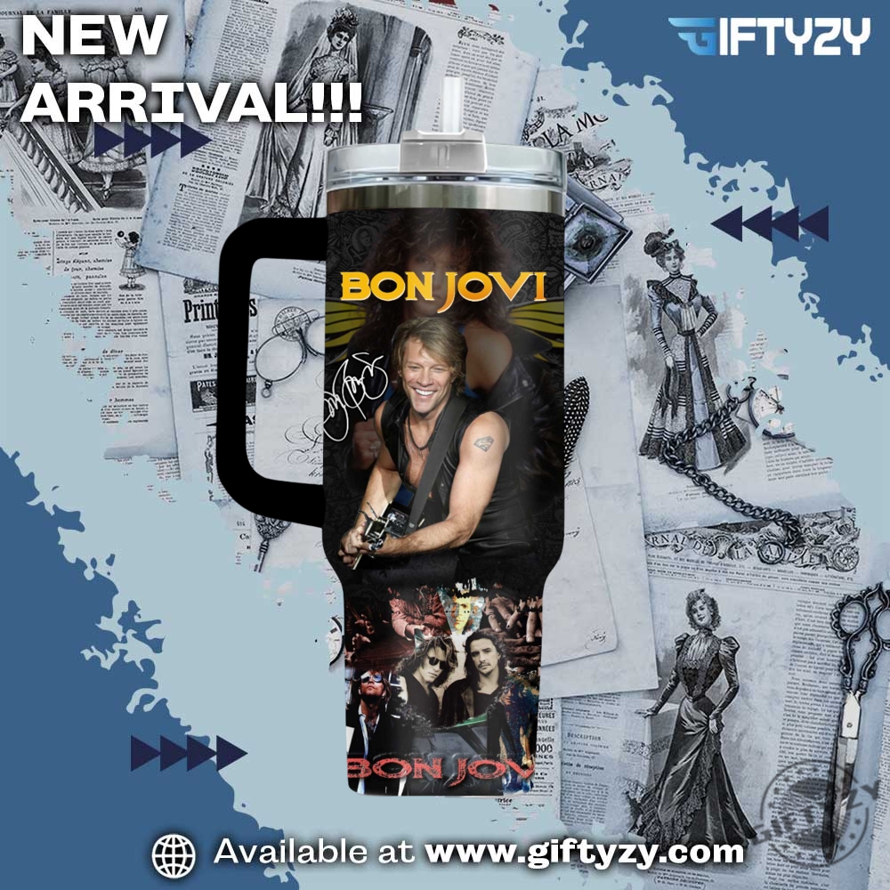 Bon Jovi Music Stanley Cup Tumbler With Handle 3 Bon Jovi Music Stanley Cup Tumbler With Handle