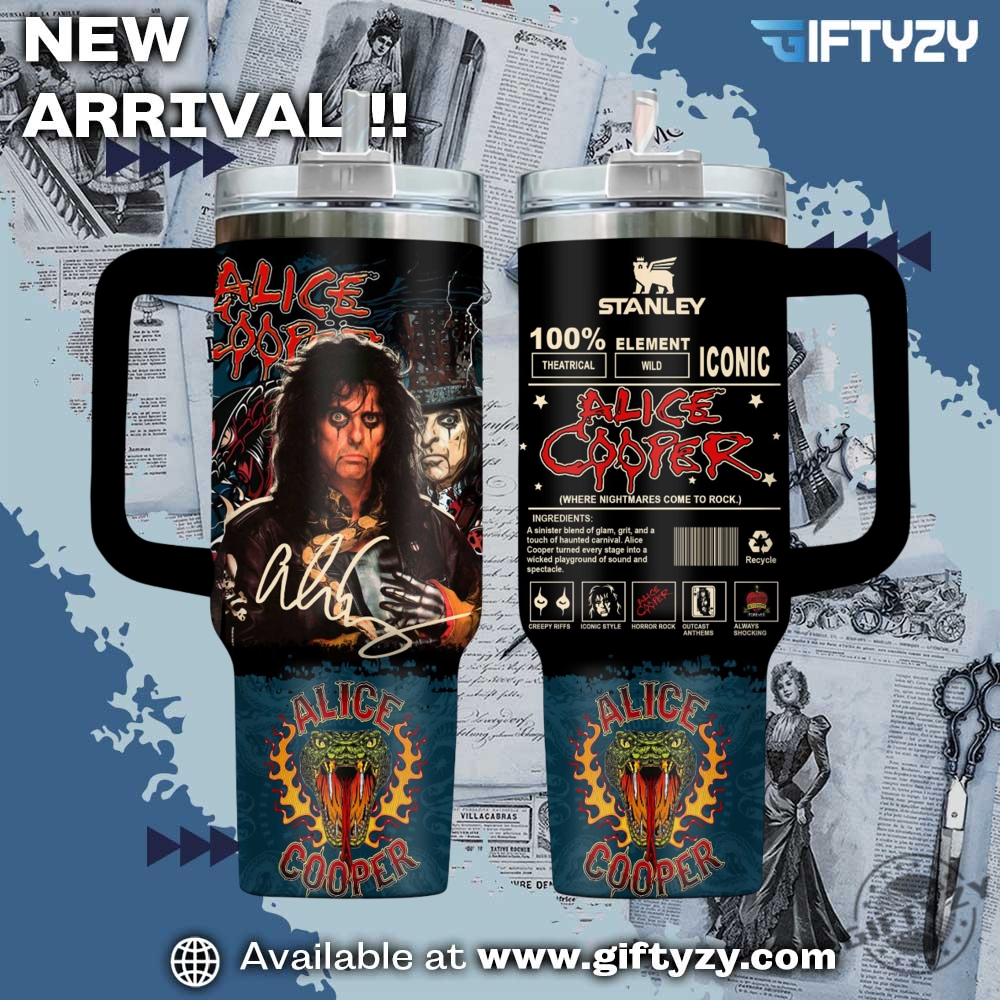 Music-Inspired Stanley Tumbler With Handle 14 Alice Cooper Music Stanley Cup Tumbler With Handle