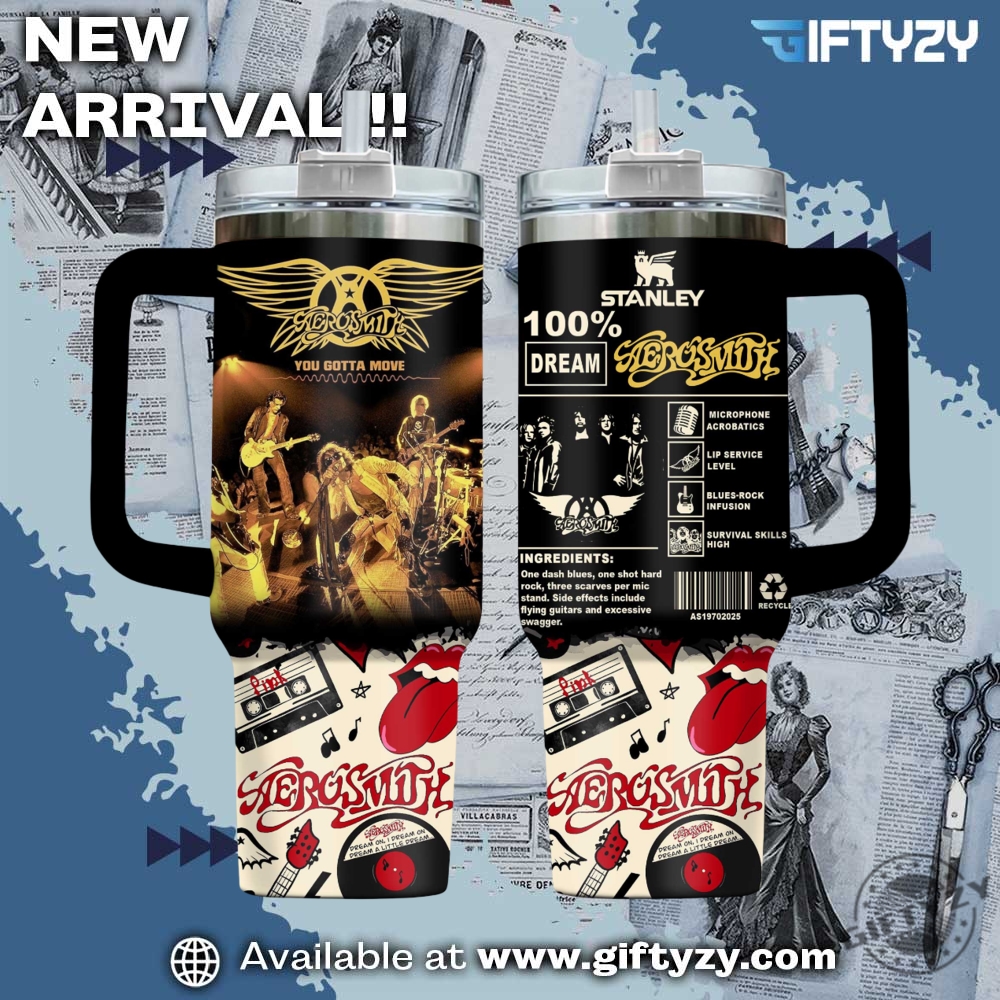 Music-Inspired Stanley Tumbler With Handle 19 Aerosmith Music Stanley Cup Tumbler With Handle