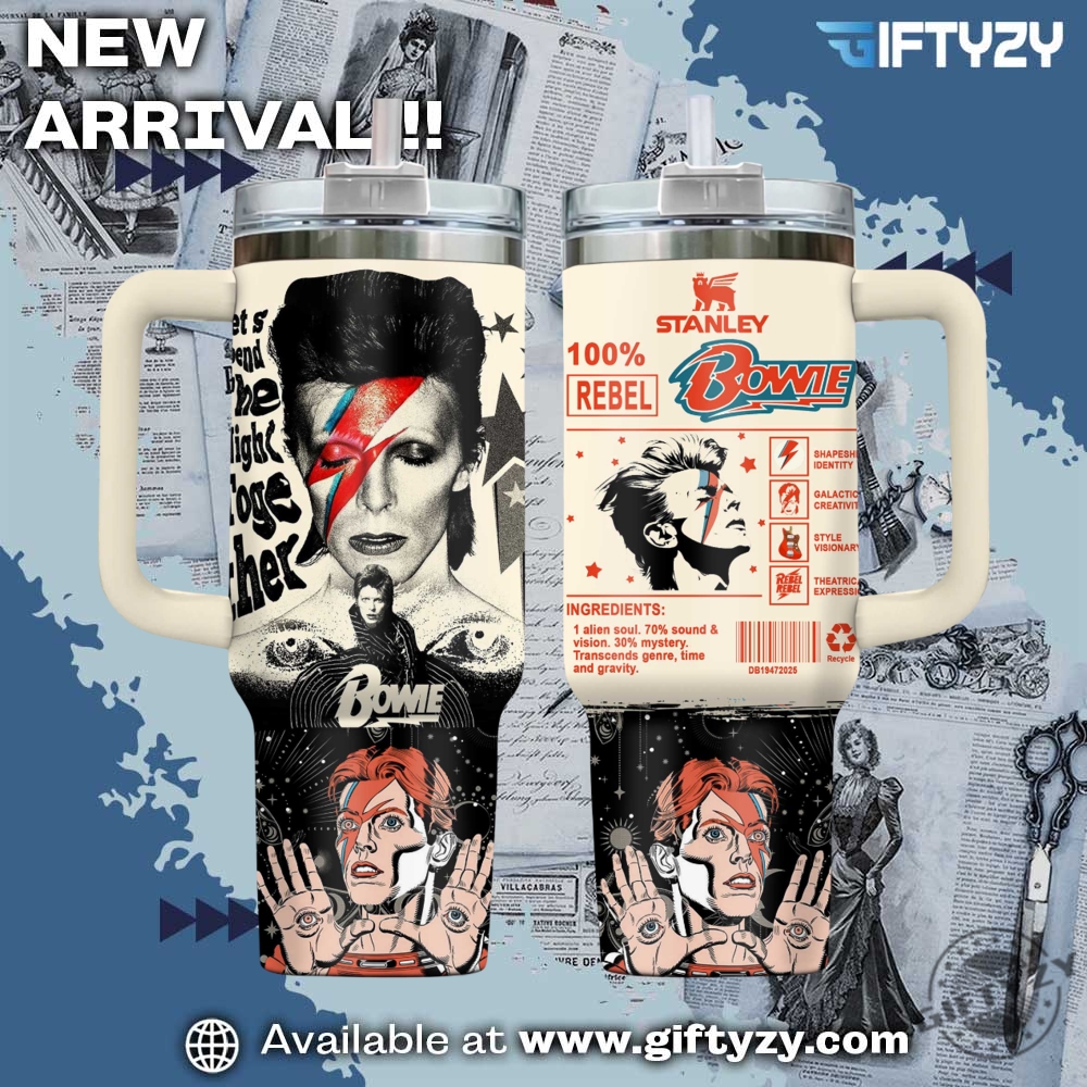 Music-Inspired Stanley Tumbler With Handle 20 David Bowie Music New Stanley Cup Tumbler With Handle