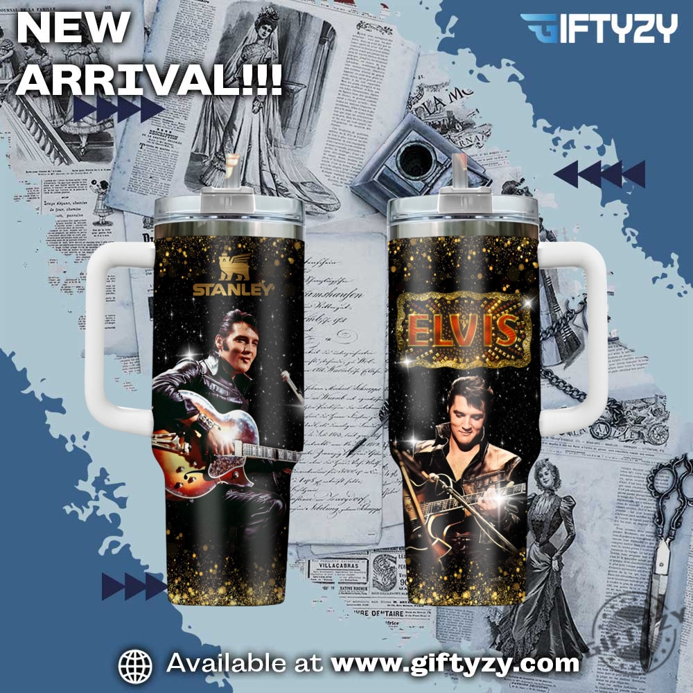 Music-Inspired Stanley Tumbler With Handle 26 Elvis Presley Legend Music Stanley Cup Tumbler With Handle