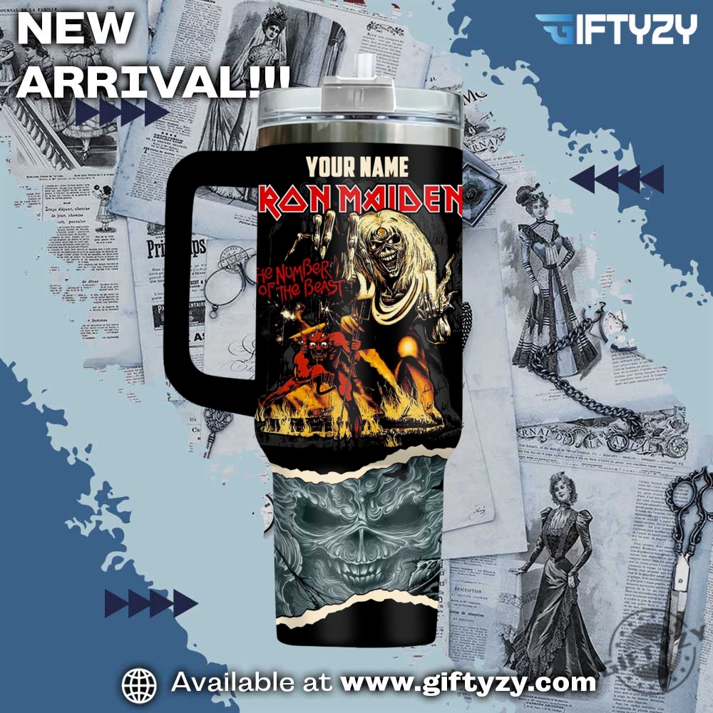 Iron Maiden Music Custom Name Stanley Cup Tumbler With Handle 5 Iron Maiden Music Custom Name Stanley Cup Tumbler With Handle