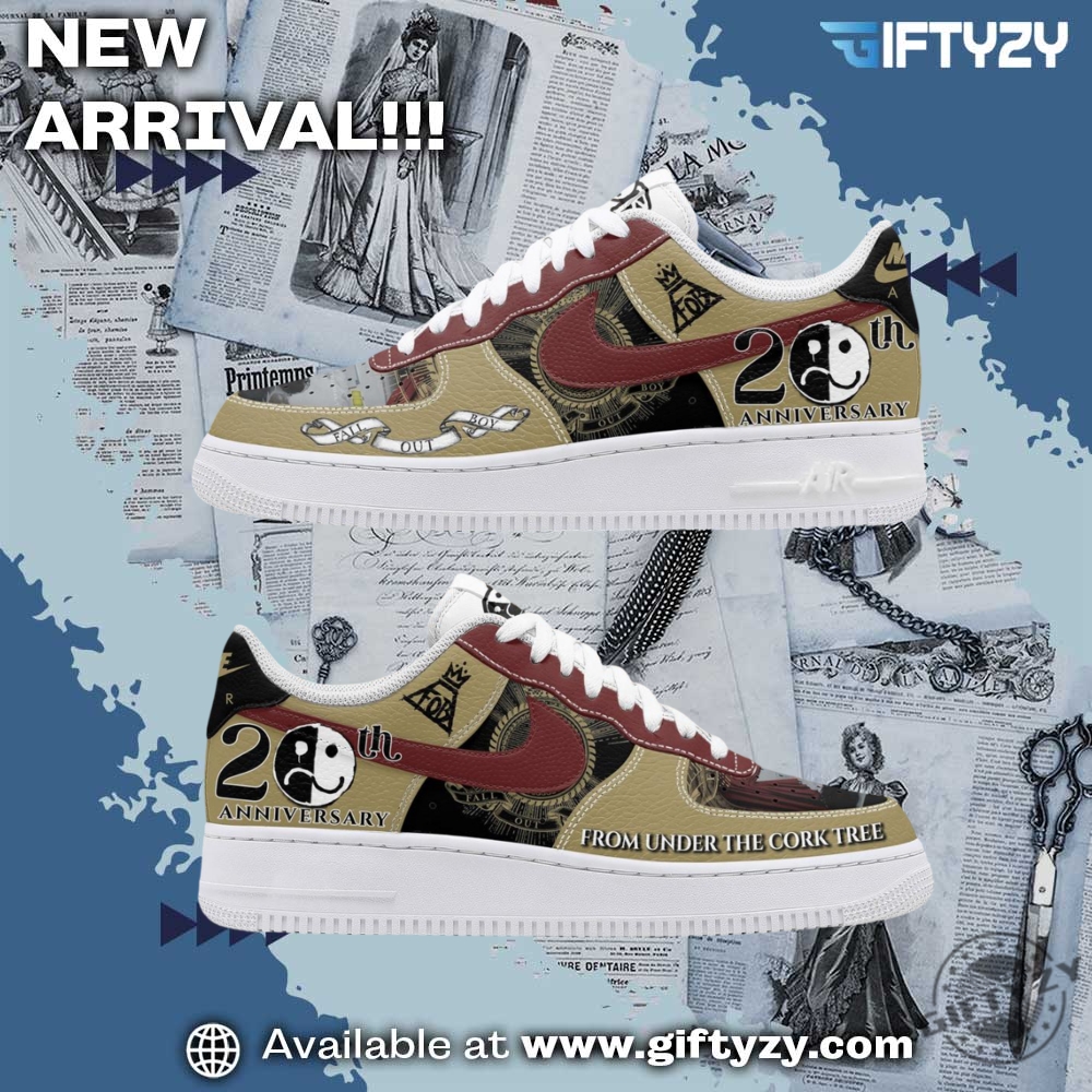 Stylish Music Graphic Shoes for True Fans 7 Fall Out Boy Music 20Th Anniversary From Under The Cork Tree Movie Air Force 1 Shoes