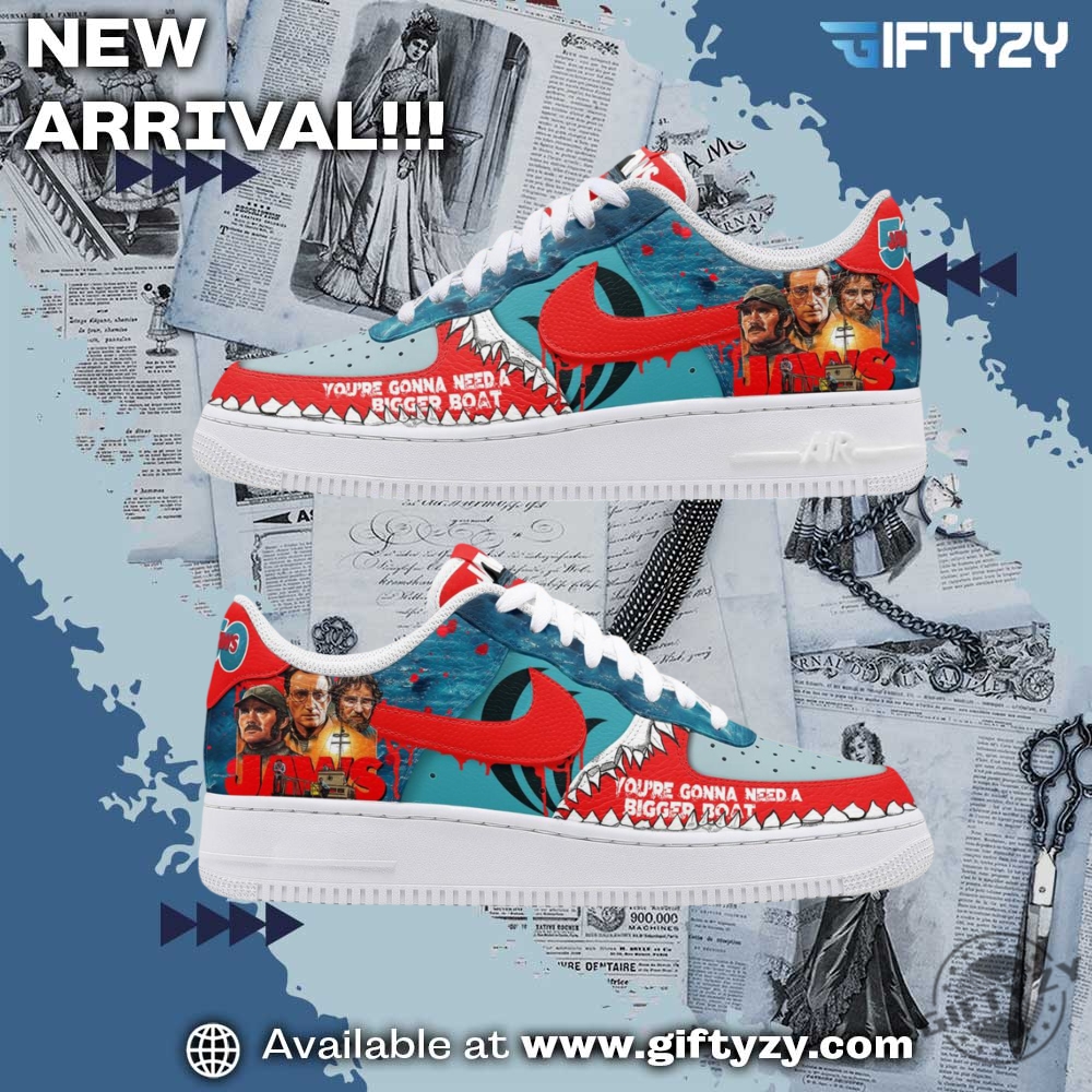 Stylish Music Graphic Shoes for True Fans 11 Jaws Movie Youre Gonna Need A Bigget Boat Air Force 1 Shoes