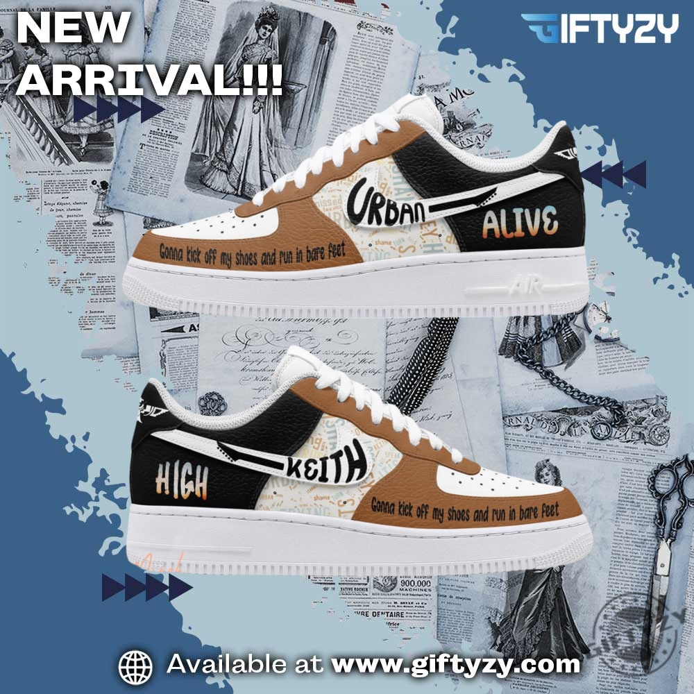 Stylish Music Graphic Shoes for True Fans 12 Keith Urban Music Gonna Kick Off My Shoes And Run In Bare Feet Air Force 1 Sneakers