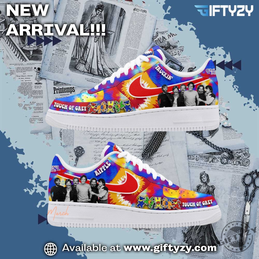 Stylish Music Graphic Shoes for True Fans 14 Grateful Dead Band Music Touch Of Grey Air Force 1 Shoes