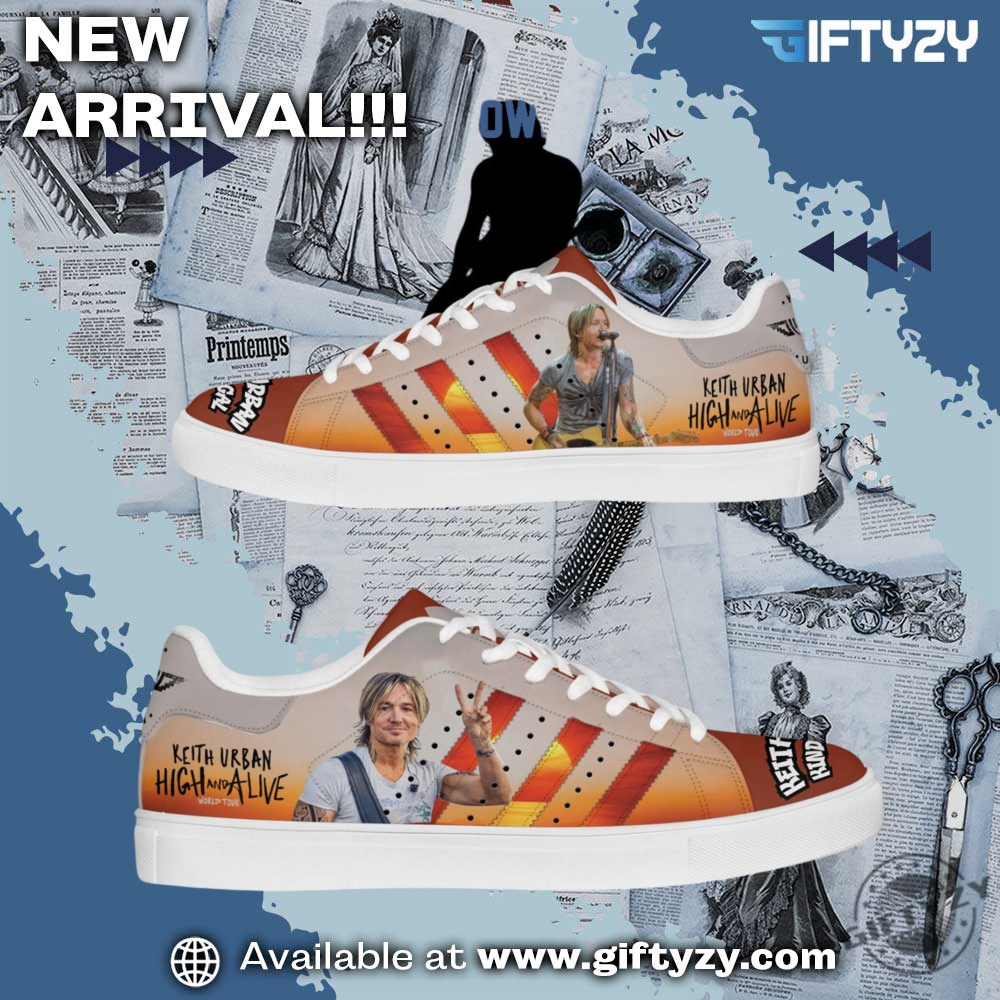 Stylish Music Graphic Shoes for True Fans 25 Keith Urban Music High And Alive World Tour Stan Smith Shoes