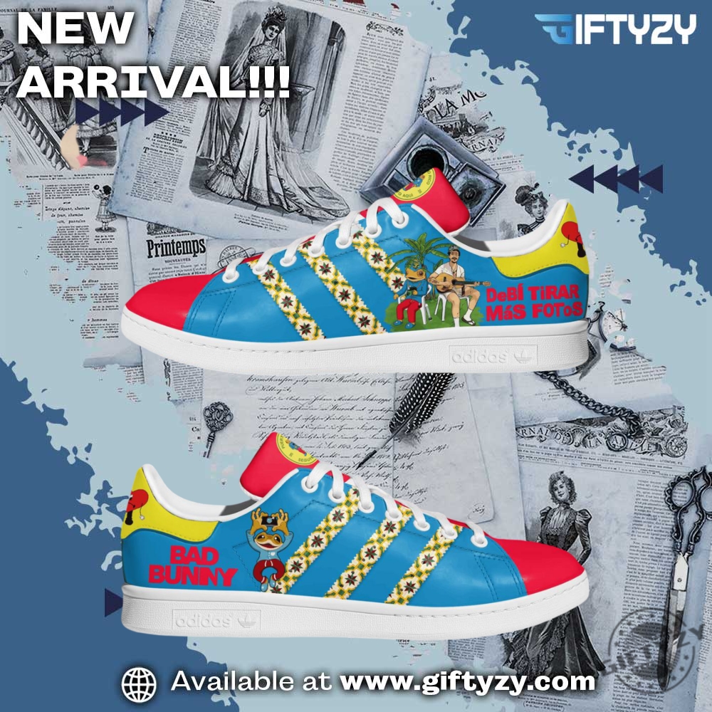 Stylish Music Graphic Shoes for True Fans 27 Bad Bunny Music Debi Tirar Mas Fotos Stan Smith Shoes