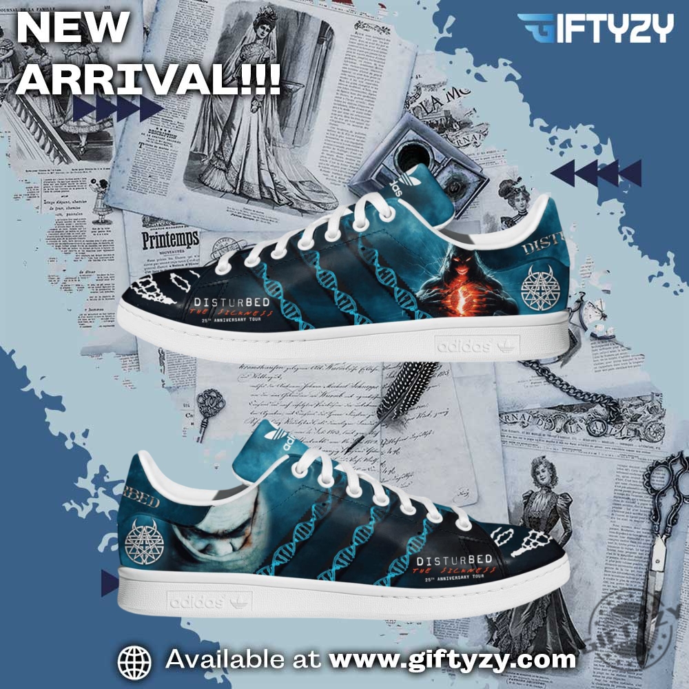 Stylish Music Graphic Shoes for True Fans 29 Disturbed The Sickness Music 25Th Anniversary Tour Stan Smith Shoes
