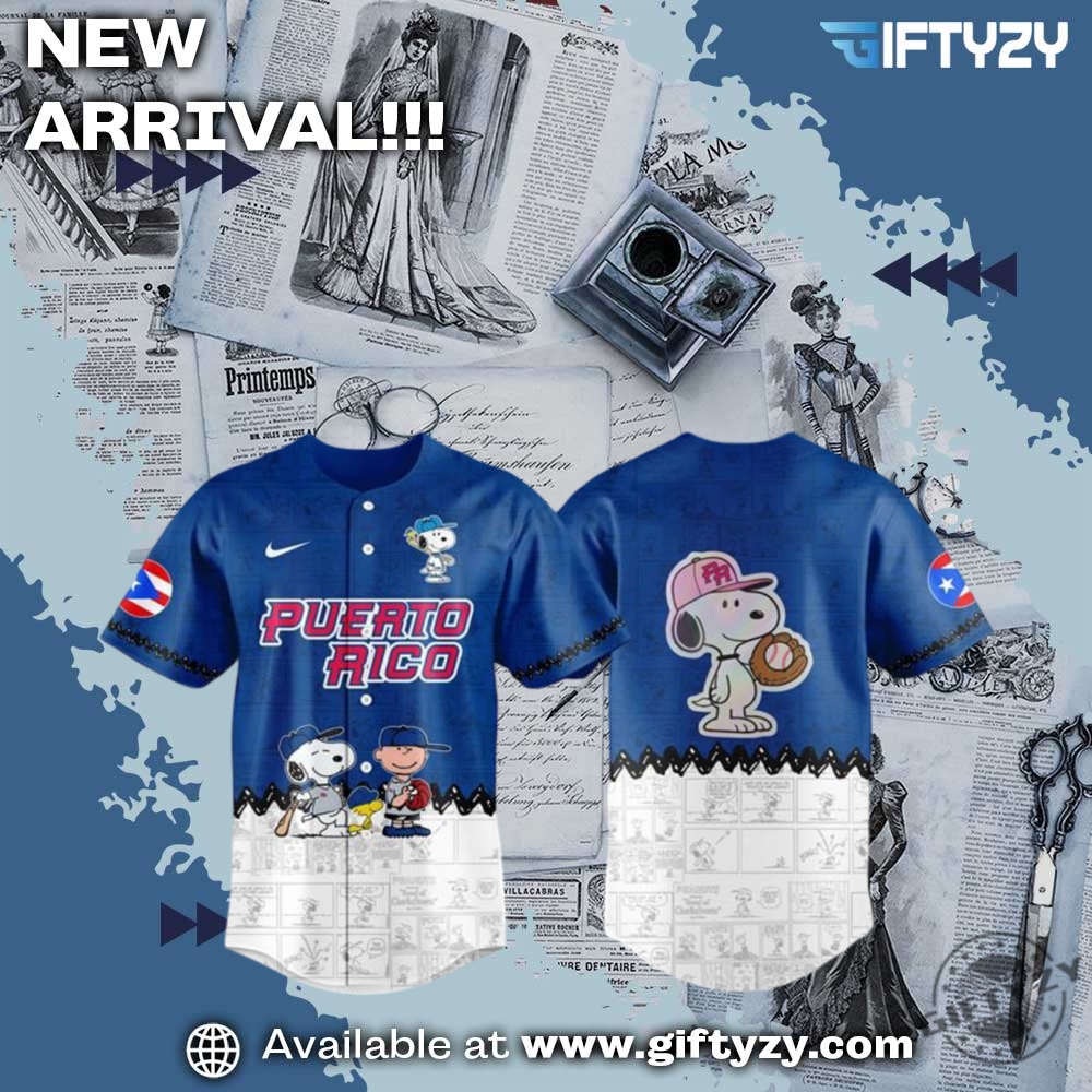 MLB Teams Mix Jersey 3D Shirt 5 Puerto Rico X Snoopy Peanuts Baseball Jersey