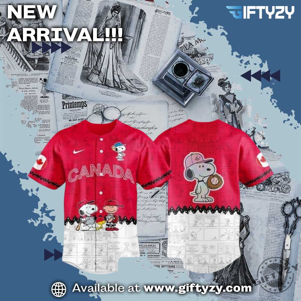 MLB Teams Mix Jersey 3D Shirt 6 Canada X Snoopy Peanuts Baseball Jersey