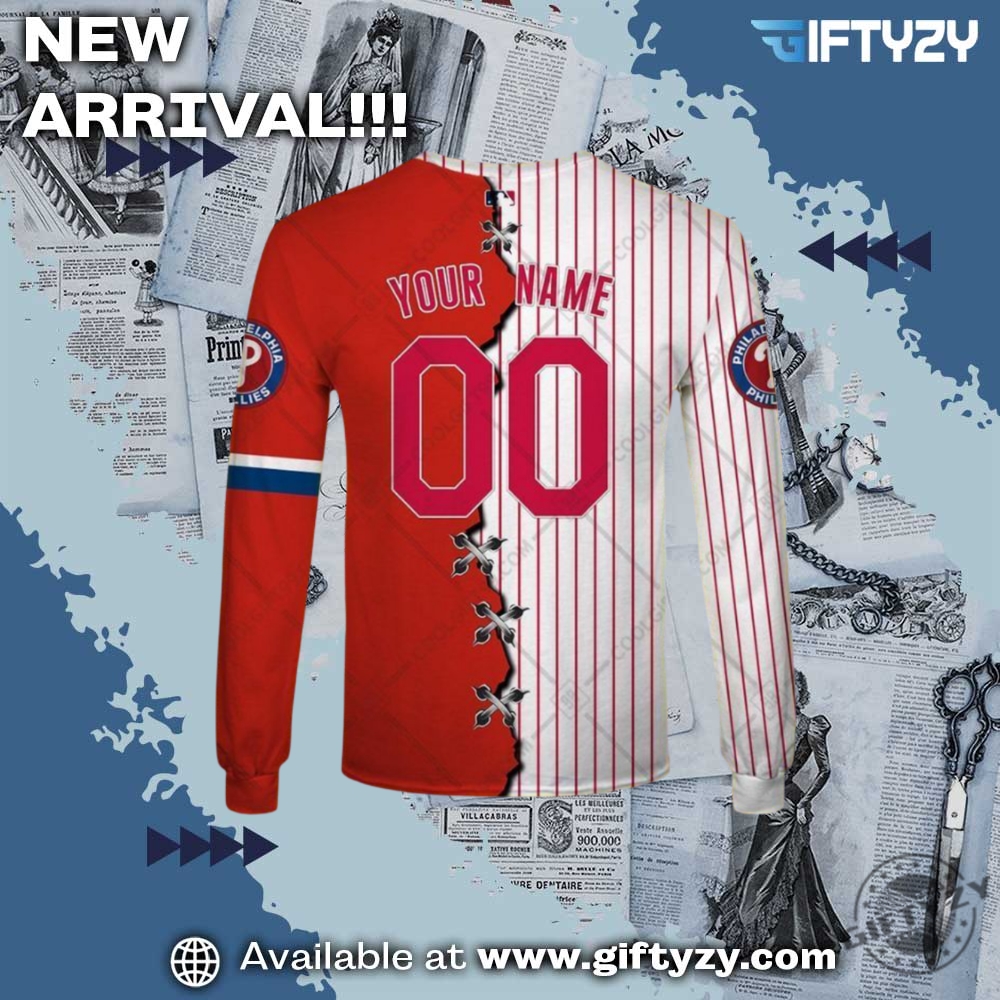 Mlb Philadelphia Phillies Mix Jersey Personalized 3D Printed Shirt 5 MLB Philadelphia Phillies Mix Jersey Personalized 3D Printed Shirt