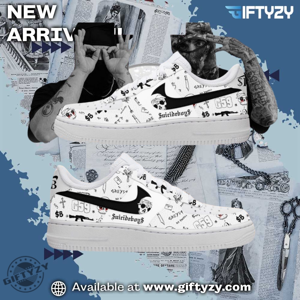 Hot Right Now: Nike Air Force 1 Custom Shoes 16 Suicideboys Band Custom Nike Air Force 1 Shoes
