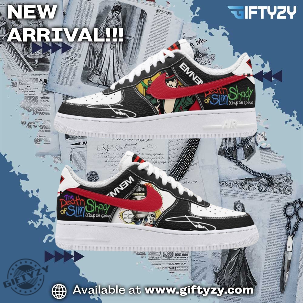 Hot Right Now: Nike Air Force 1 Custom Shoes 23 Rapper Eminem The Death Of Slim Shady Nike Air Force 1 Shoes Sneakers