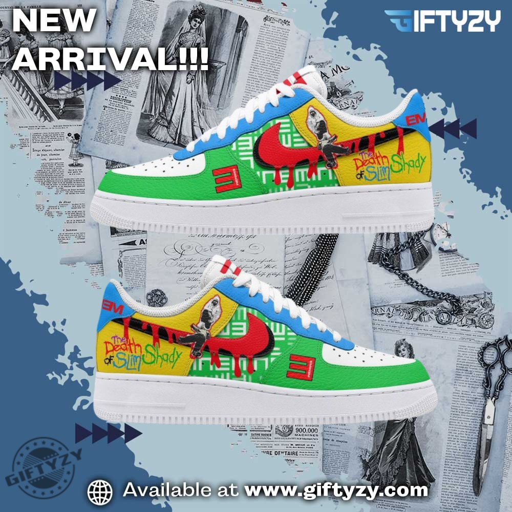 Hot Right Now: Nike Air Force 1 Custom Shoes 24 The Death Of Slim Shady Eminem Rapper Nike Air Force 1 Shoes Sneakers
