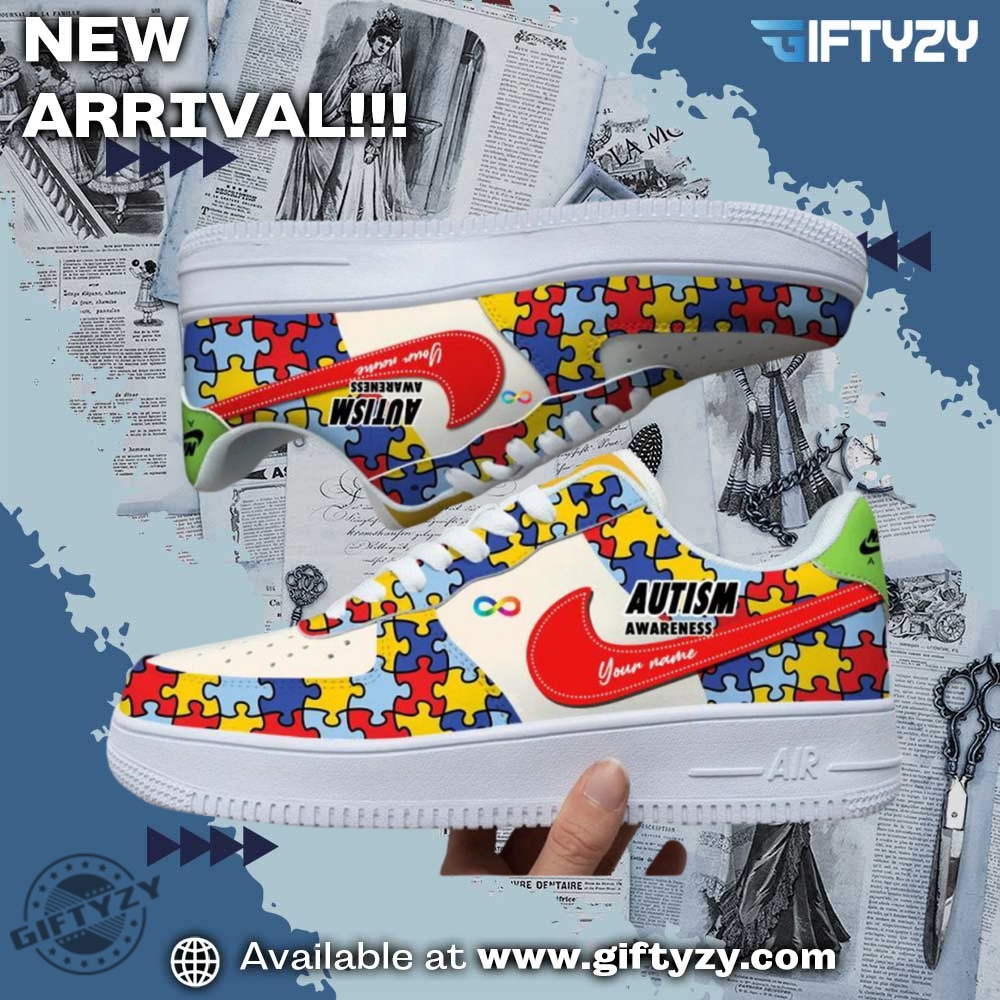 Hot Right Now: Nike Air Force 1 Custom Shoes 29 Autism Awareness Custom Name Personalized Nike Air Force 1 Shoes