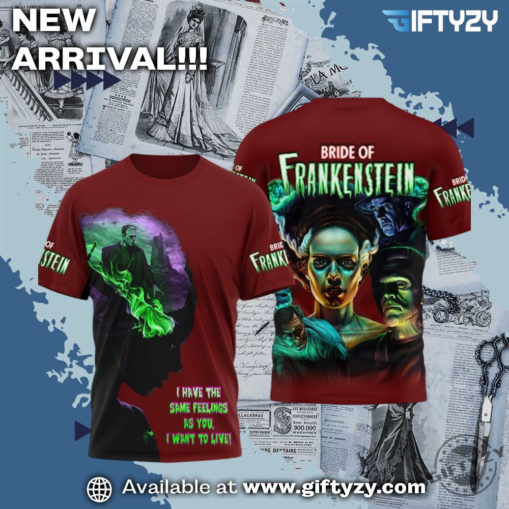 All-Over 3D Printed Graphic Shirt 7 Bride Of Frankenstein Movie 3D Printed Shirt