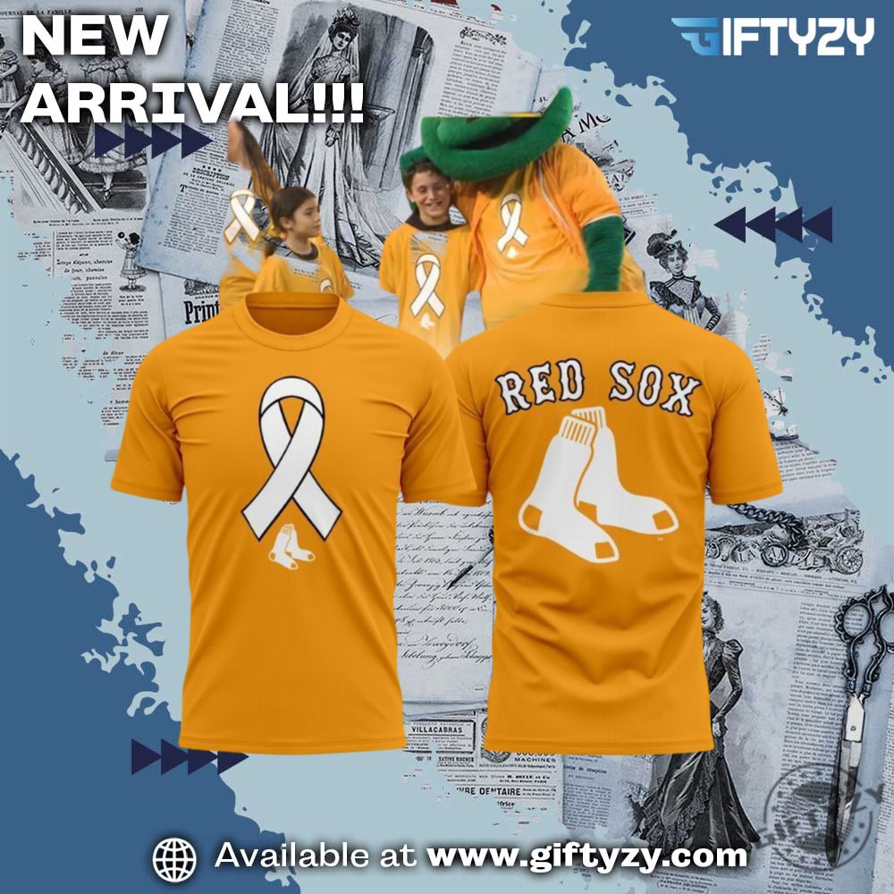 All-Over 3D Printed Graphic Shirt 9 Boston Red Sox Childhood Cancer Awareness Sport 3D Shirt