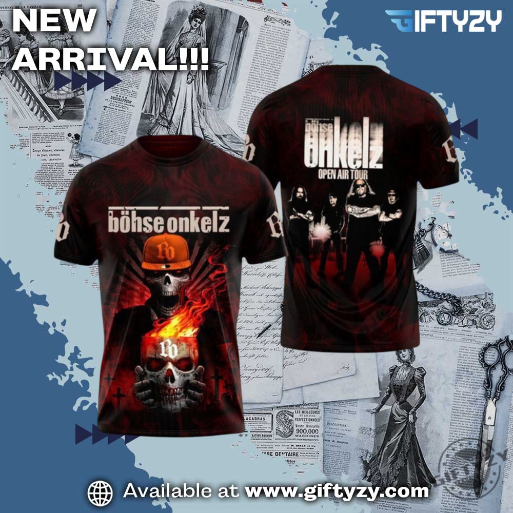 All-Over 3D Printed Graphic Shirt 10 Böhse Onkelz Open Air Tour Unisex 3D Shirt