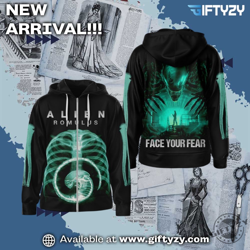All-Over 3D Printed Graphic Shirt 11 Alien Movie Romulus Face Your Fear Shirt