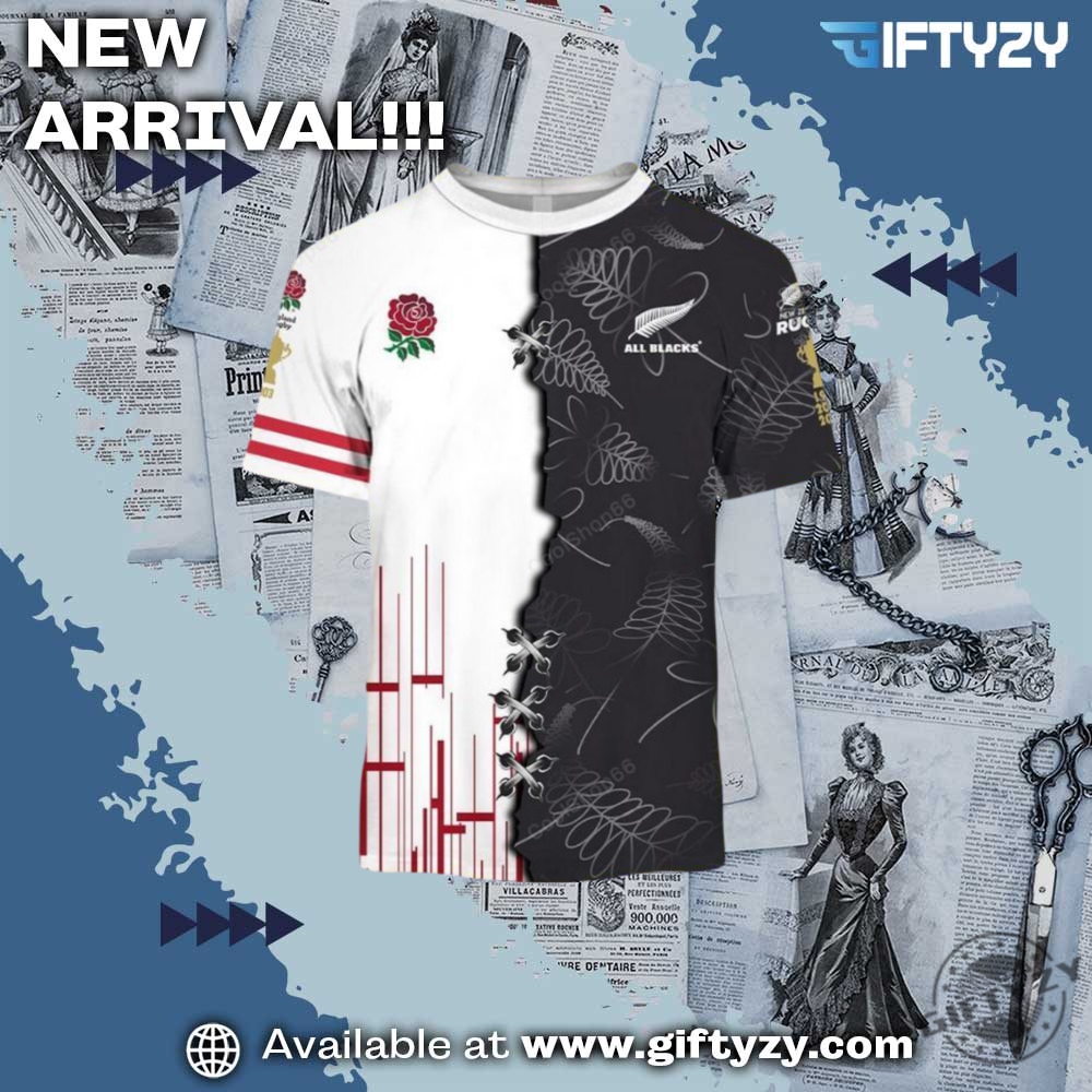 All Blacks X Red Roses Rugby Custom Name 3D Printed Shirt 7 All Blacks x Red Roses Rugby Custom Name 3D Printed Shirt