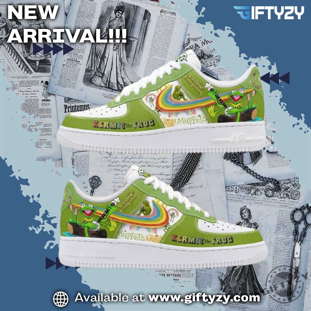 The Muppets Kermit The Erog Nike Air Force 1 Shoes Sneakers