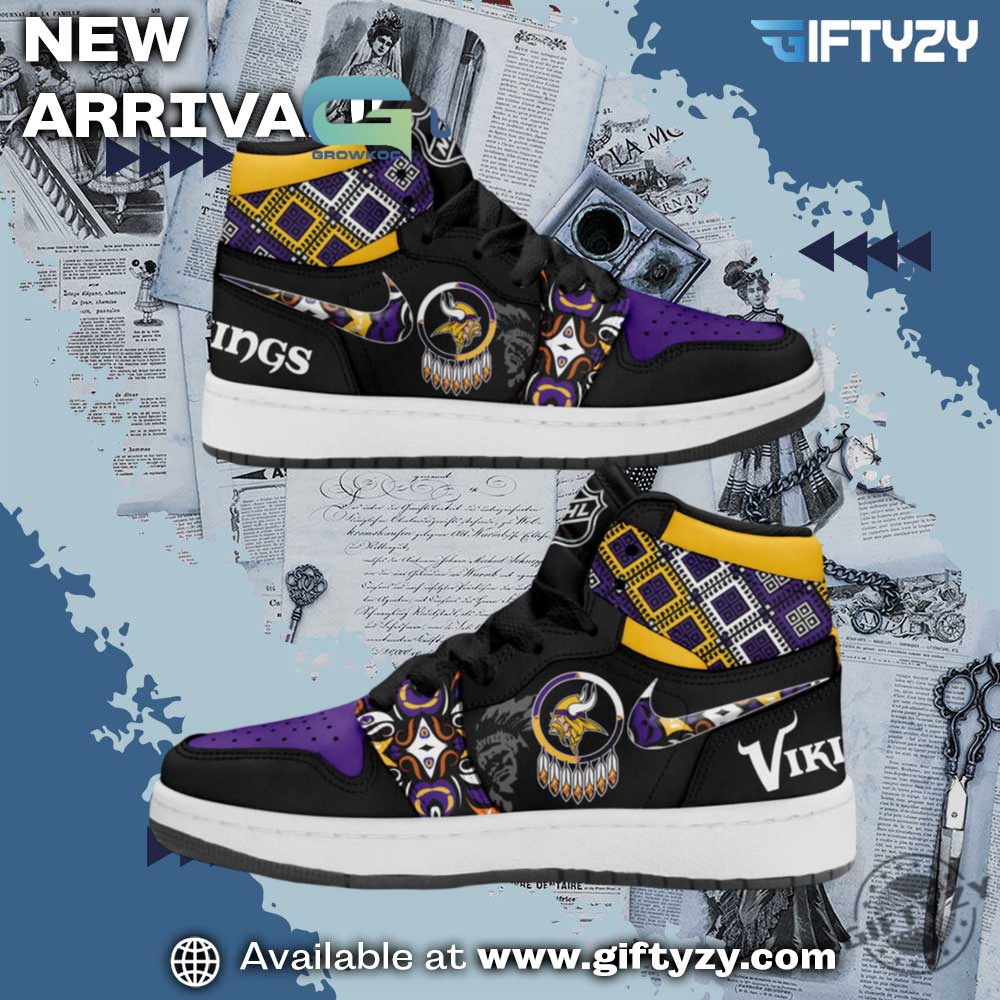 Minnesota Vikings Nfl Football Native American Heritage Month Air Jordan 1 Shoes