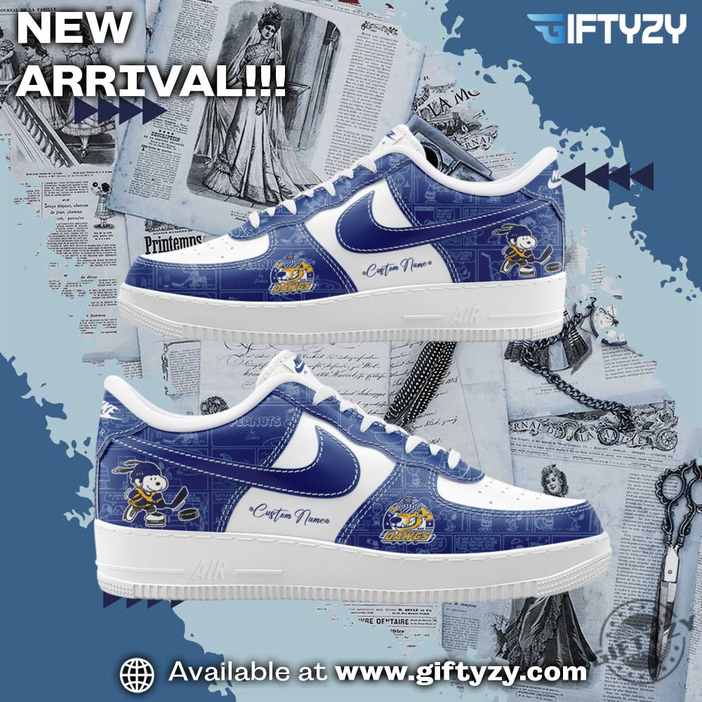 Roanoke Dawgs 75Th Anniversary Peanuts Personalized Custom Name Air Force 1 Shoes