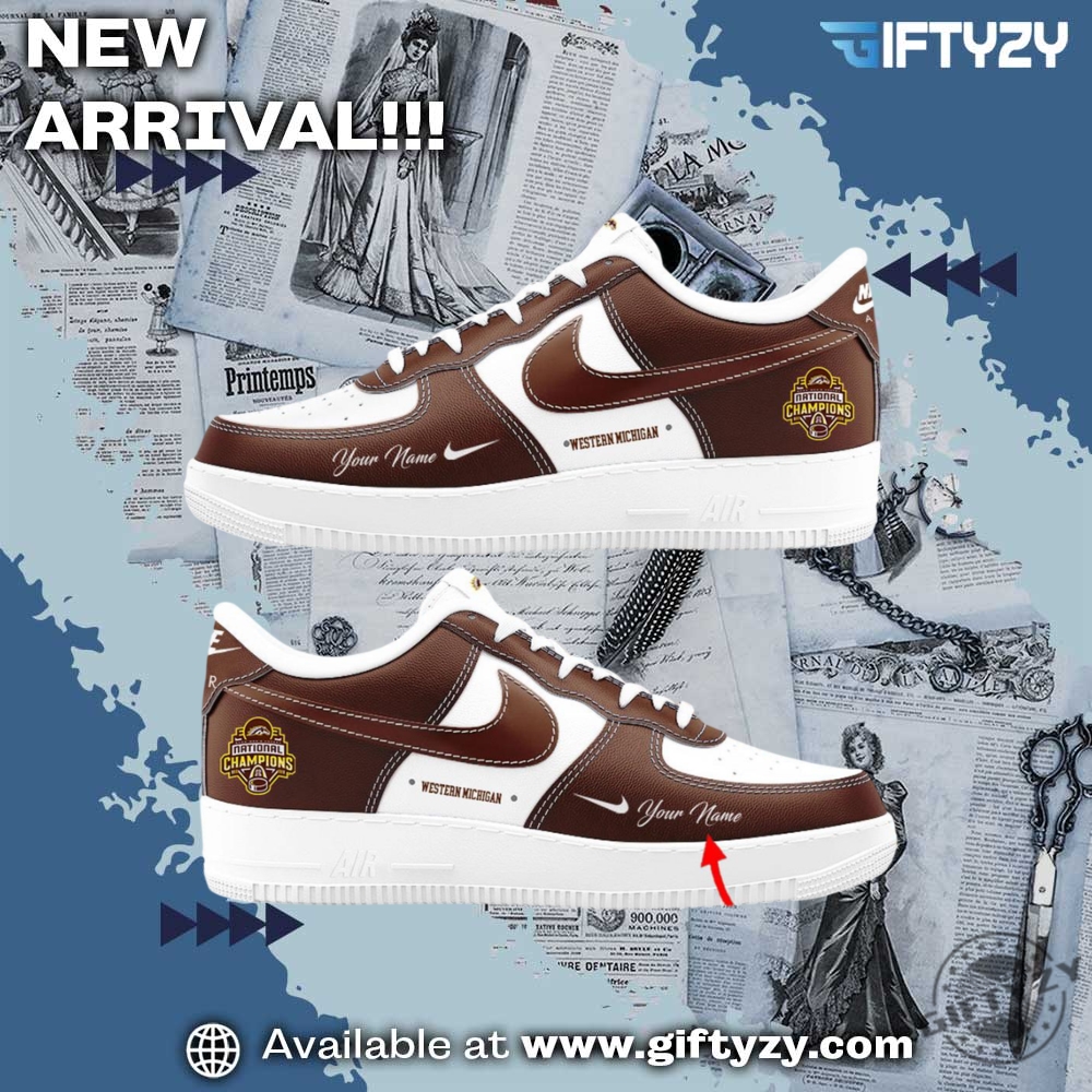Western Michigan Broncos 2025 Hockey National Champions Air Force 1 Shoes