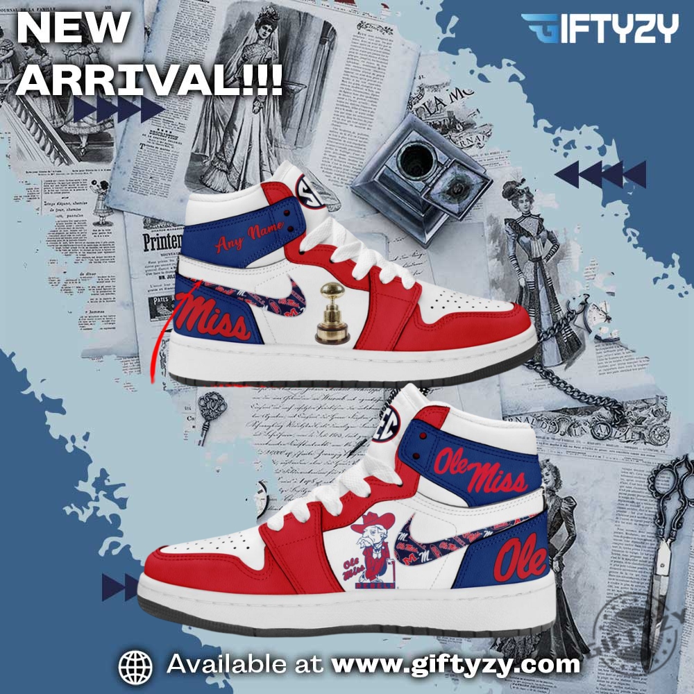 Ole Miss Rebels Egg Bowl Champions Air Jordan 1 Shoes