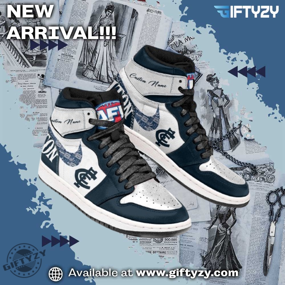 Must-Have Graphic Sneakers of the Season 15 Carlton Blues Football Club Afl Personalized Custom Name Air Jordan 1 Shoes