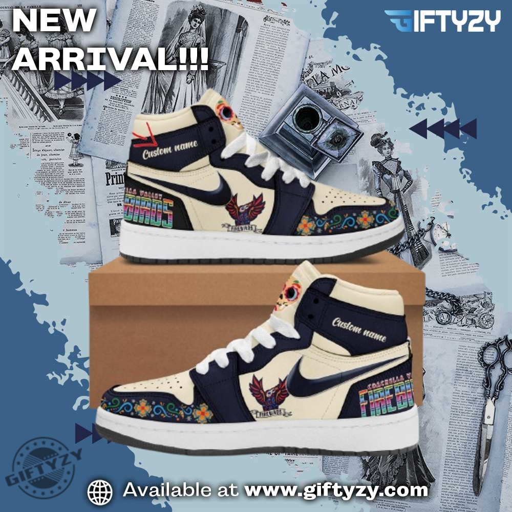 Must-Have Graphic Sneakers of the Season 16 Coachella Valley Firebirds Dia De Los Muertos Personalized Custom Name Air Jordan 1 Shoes