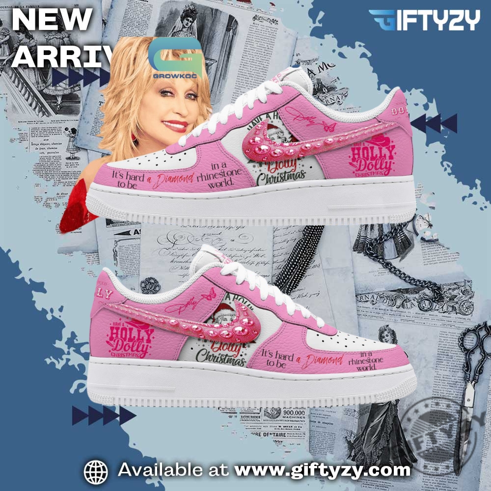 trendy graphic shoes designer 3 Dolly Parton Music Its Hard To Be A Diamond Christmas Singer Air Force 1 Shoes