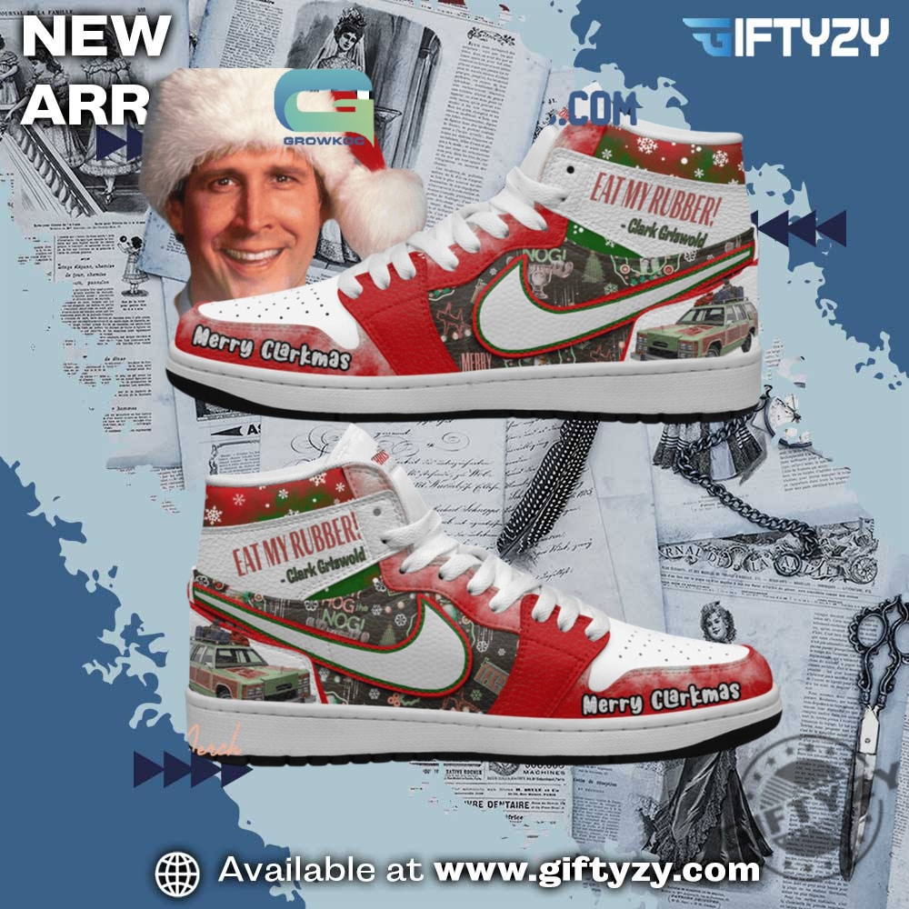 trendy graphic shoes designer 4 National Lampoons Merry Christmas Vacation Eat My Rubber Air Jordan 1 Shoes