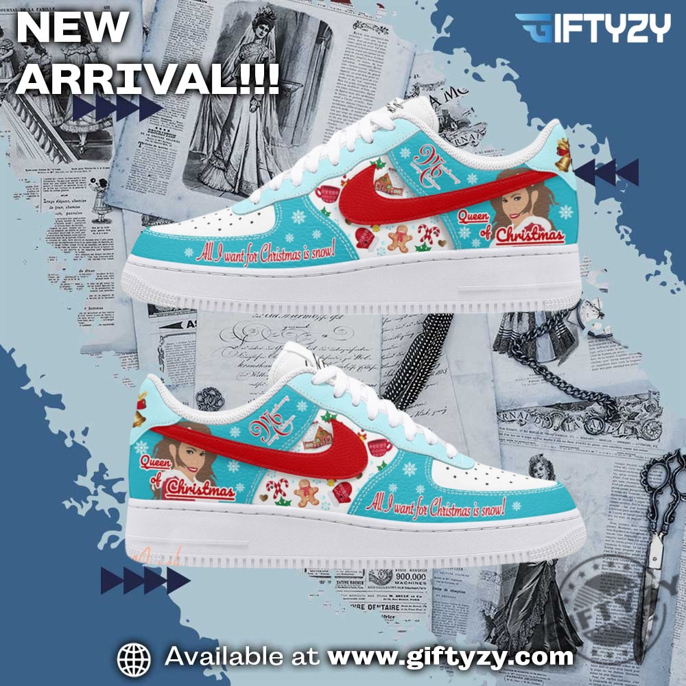 trendy graphic shoes designer 6 Mariah Carey Music Queen Of Christmas All I Want Is You Song Air Force 1 Shoes