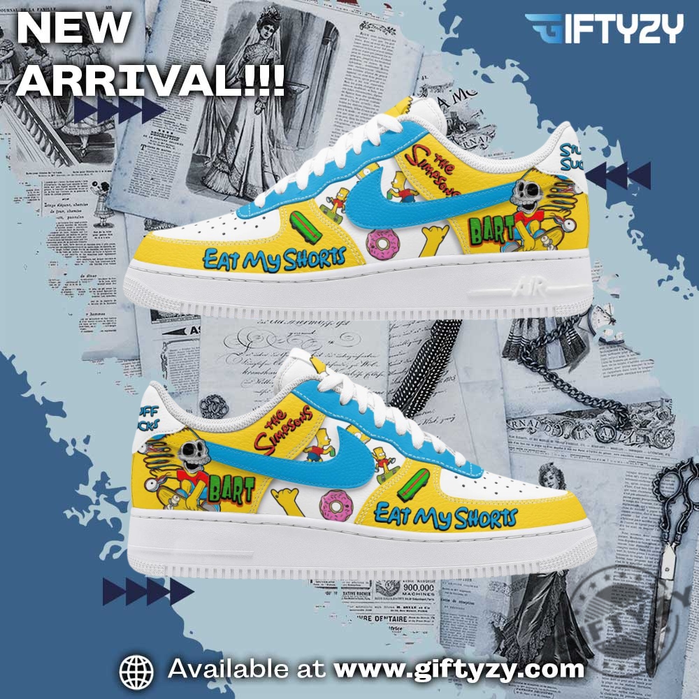 trendy graphic shoes designer 7 The Simpsons Movie Eat My Shoes Stuff Sucks Air Force 1 Shoes