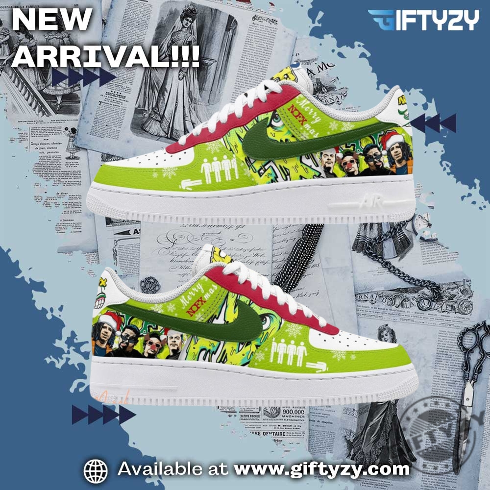 trendy graphic shoes designer 8 Nofx Music Band Nofxmas Merry Christmas And Happy New Years Air Force 1 Shoes