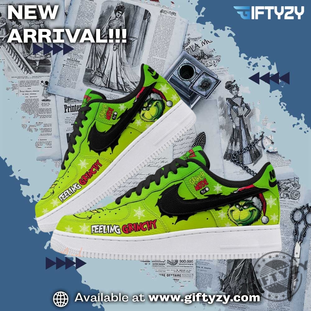 trendy graphic shoes designer 9 The Grinch Movie Merry Whatever Christmas Feeling Grinchy Air Force 1 Shoes