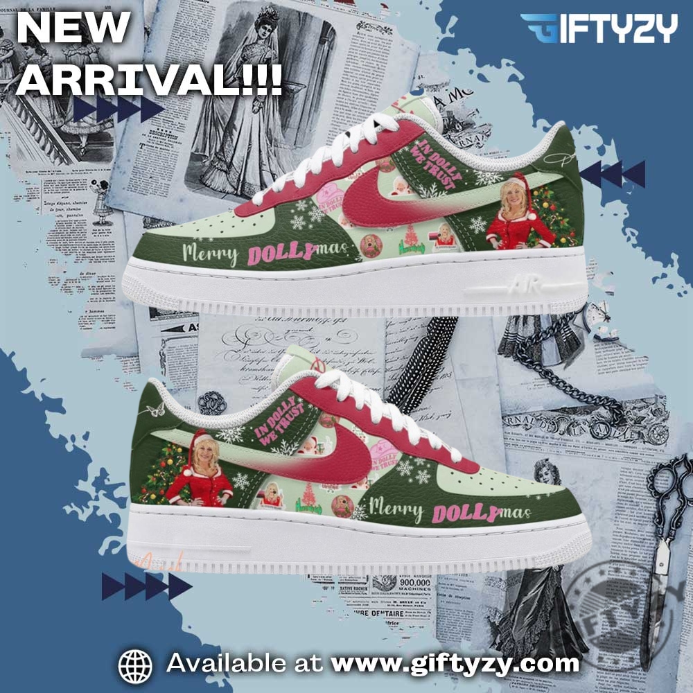 trendy graphic shoes designer 11 Dolly Music Singer Merry Christmas Dollymas And Happy New Years Air Force 1 Shoes