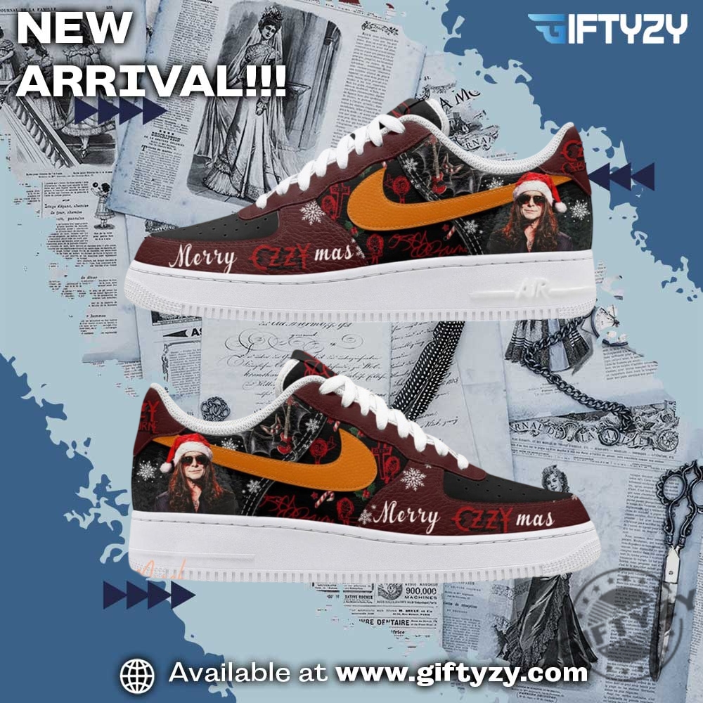 trendy graphic shoes designer 17 Ozzy Osbourne Music Merry Christmas Ozzymas Air Force 1 Shoes