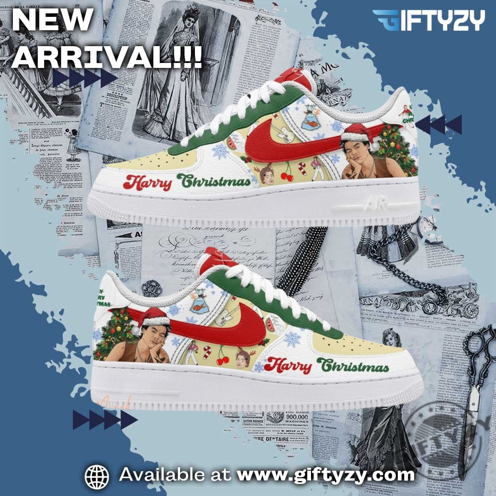 trendy graphic shoes designer 20 Harry Styles Music Merry Christmas A Very Harry Christmas Air Force 1 Shoes