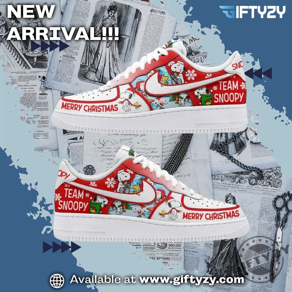 Graphic Print Shoes Trending 3 Snoopy The Movie Merry Christmas Happy Holidays Air Force 1 Shoes